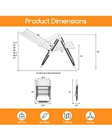 Patio Pp Folding Chair Adjustable Reclining 7-Level All-Weather Portable Outdoor