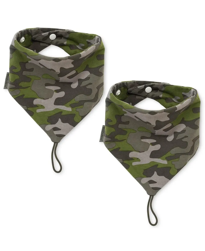 BooginHead Baby Bandana Pacifier Holder Bibs, Cotton, 2 Pack