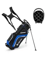 Costway Lightweight Golf Stand Bag with 14 Way Top Dividers 6 Pockets Cooler Rain Hood