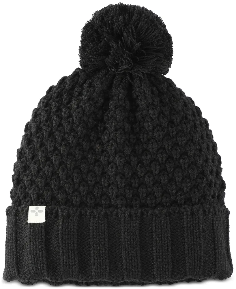 Sun + Stone Men's Textured-Knit Cuffed Pom-Pom Beanies, Created for Macy's