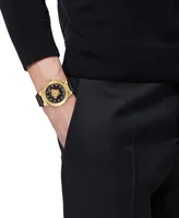 Versace Men's Swiss Medusa Infinite Black Leather Strap Watch 47mm