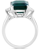 Effy Lab Grown Emerald (5-5/8 ct. t.w.) & Lab Grown Diamond (1/2 ct. t.w.) Ring in 14k White Gold