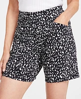 I.n.c. International Concepts Women's Printed Mid-Rise Pull-On Shorts, Created for Macy's