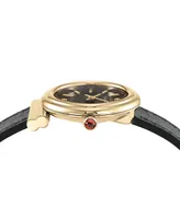 Salvatore Ferragamo Women's Gancini Swiss Black Leather Strap Watch 28mm