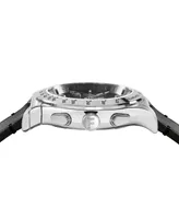 Salvatore Ferragamo Men's 1927 Swiss Chronograph Black Leather Strap Watch 42mm