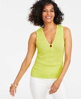 I.n.c. International Concepts Women's Crochet O-Ring Tank Top, Created for Macy's