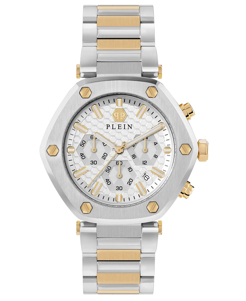 Philipp Plein Men's The Hexagon Chronograph Two-Tone Stainless Steel Bracelet Watch 42mm