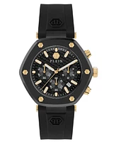 Philipp Plein Men's The Hexagon Chronograph Black Silicone Strap Watch 42mm