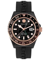 Philipp Plein Men's Gmt-i Challenger Black Silicone Strap Watch 44mm