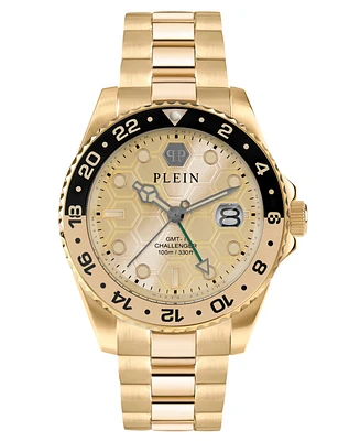Philipp Plein Men's Gmt-i Challenger Gold-Tone Stainless Steel Bracelet Watch 44mm