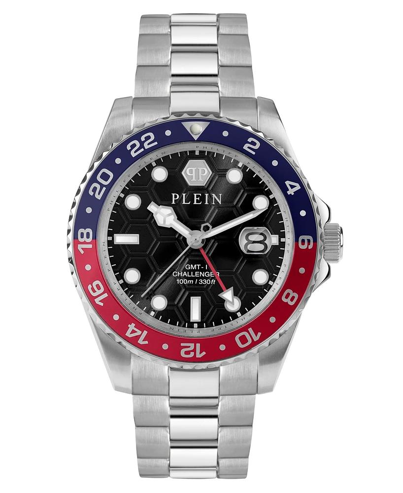 Philipp Plein Men's Gmt-i Challenger Stainless Steel Bracelet Watch 44mm