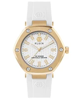Philipp Plein Women's The Hexagon White Silicone Strap Watch 38mm