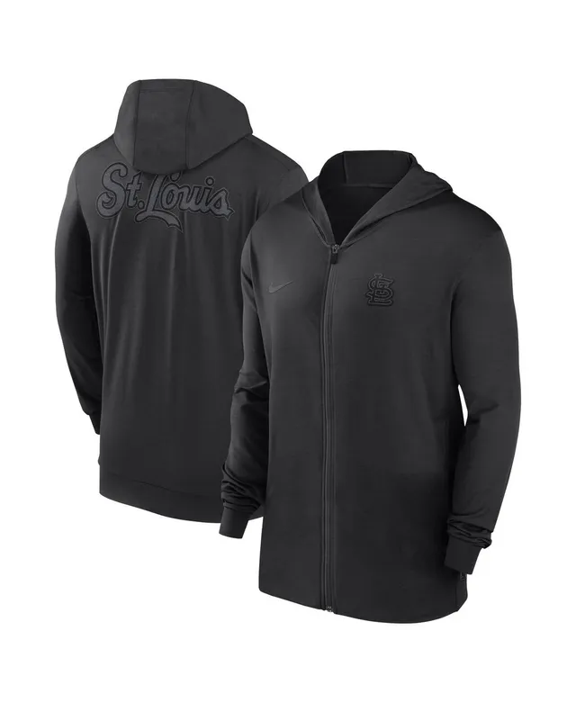 St. Louis Cardinals Nike Authentic Collection Travel Performance  Lightweight Full-Zip Hoodie - Black