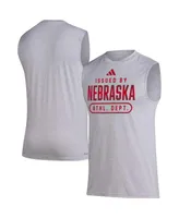 Men's adidas Heather Gray Nebraska Huskers Sideline Aeroready Pregame Tank Top