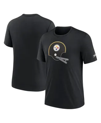 Men's Nike Black Pittsburgh Steelers Rewind Logo Tri-Blend T-shirt
