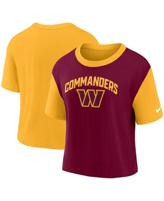 Women's Nike Gold, Burgundy Washington Commanders High Hip Fashion T-shirt