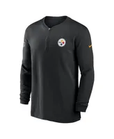 Men's Nike Black Pittsburgh Steelers 2023 Sideline Performance Long Sleeve Quarter-Zip Top