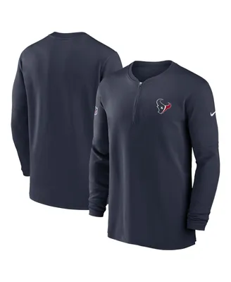 Men's Nike Navy Houston Texans 2023 Sideline Performance Long Sleeve Quarter-Zip Top