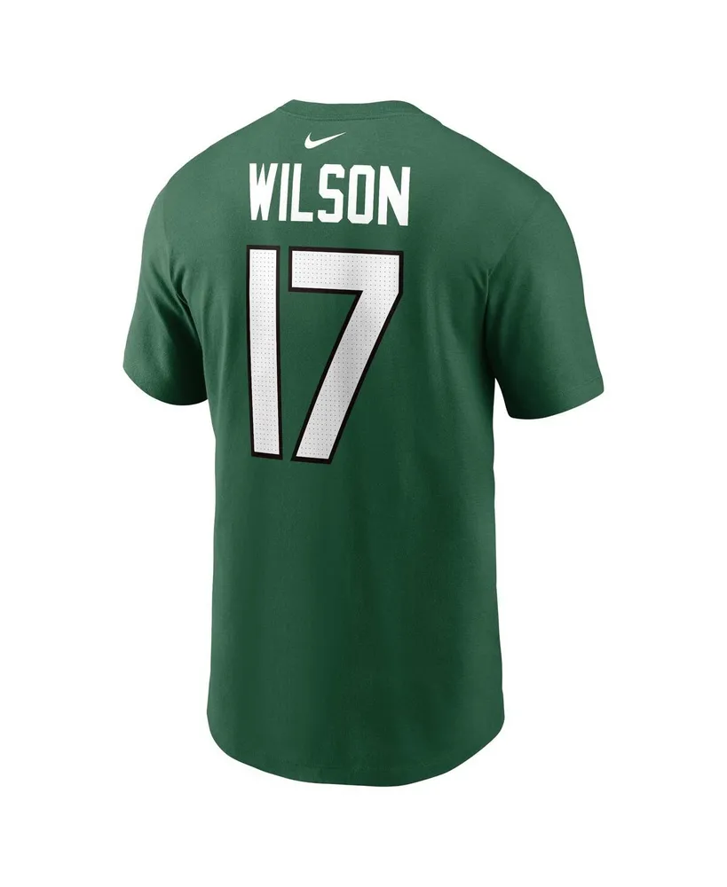 Men's Nike Garrett Wilson Green New York Jets Player Name and Number T-shirt