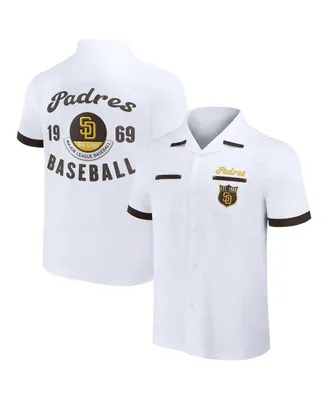 Men's Darius Rucker Collection by Fanatics White San Diego Padres Bowling Button-Up Shirt
