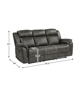 White Label Lola 84" Double reclining sofa