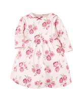 Hudson Baby Girls Cotton Dresses, Blush Rose Leopard