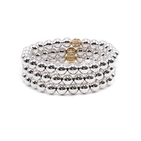 Bowood Lane 7mm Sterling Silver Ball Stretch Bracelet