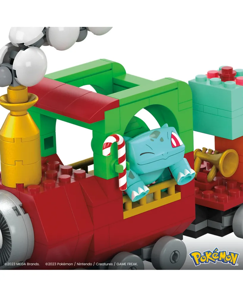 Mega Pokemon Holiday Train building set with 373 pieces & surprises - Multi