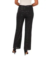 Msk Petite Sequined Mesh Pull-On Palazzo Pants