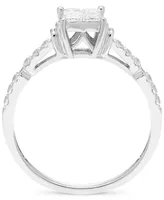 Diamond Princess Quad Cluster Engagement Ring (1/2 ct. t.w.) in 14k White Gold