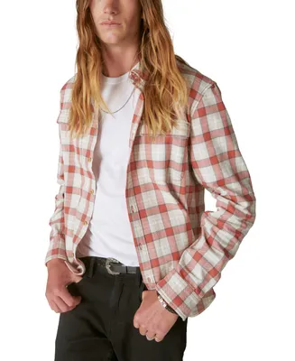 Lucky Brand Men's Plaid Chunky Twill Utility Long Sleeves Shirt
