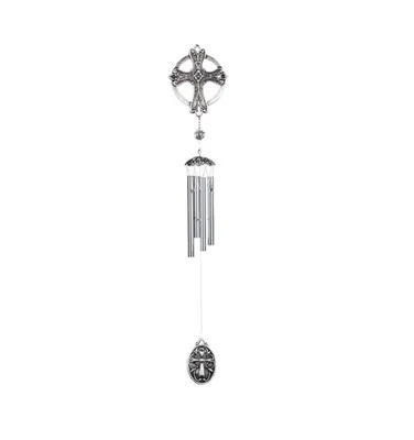 Fc Design 28" Long Pewter Cross Wind Chime