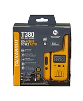 Motofrs Motorola Solutions T380 25 mi. Two-Way Radio Yellow w/Charging Dock 2-Pack