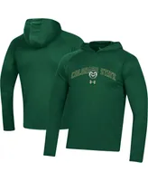 Men's Under Armour Green Colorado State Rams 2023 Sideline Tech Hooded Raglan Long Sleeve T-shirt