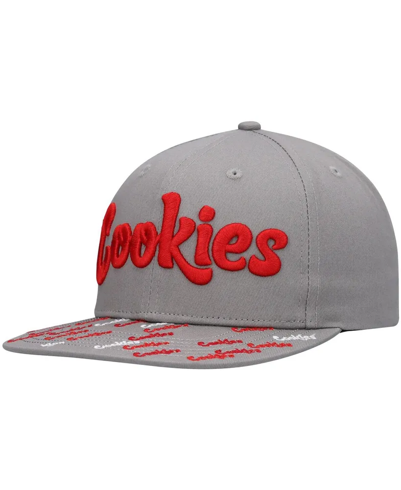 Men's Cookies Gray Triple Beam Snapback Hat