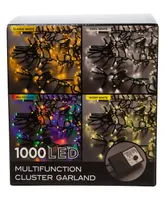 Kurt Adler 1000-Light 33' Cluster Garland with Warm 3mm Led Bulbs