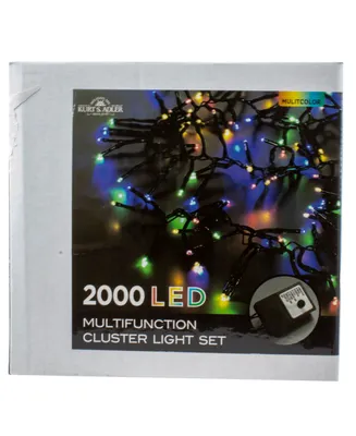 Kurt Adler 2000-Light 65' Cluster Garland with Led Lights