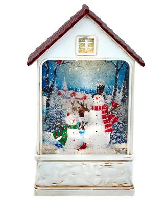 Kurt Adler 9.2" Battery-Operated Lighted Snowman House Water Lantern