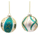 Kurt Adler 80mm Embellished Ball Ornaments, 6 Piece Set