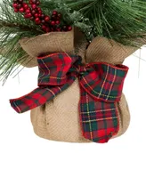 Kurt Adler 18" Berries and Plaid Ribbon Tree