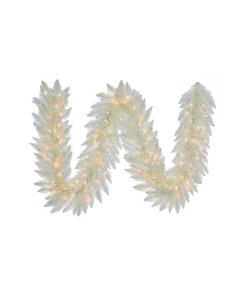 Kurt Adler 9' Pre-Lit Clear Incandescent Iridescent Garland