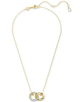 Swarovski Pave Interlocking Loop Pendant Necklace, 15" + 2-3/4" extender