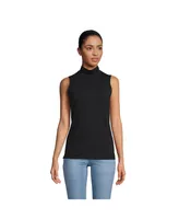 Lands' End Women's Lightweight Jersey Skimming Sleeveless Mock Neck