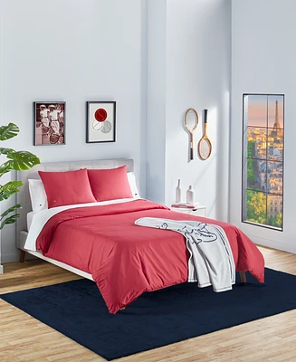 Closeout! Lacoste Home Percale 3 Piece Duvet Cover Set, King