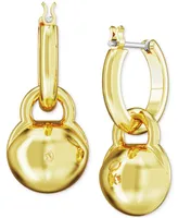 Swarovski Gold-Tone Crystal Charm Dangle Hoop Earrings