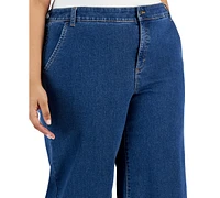 Style & Co Plus Size Wide-Leg High-Rise Jeans, Created for Macy's