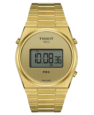 Tissot Men's Digital Prx Gold Pvd Stainless Steel Bracelet Watch 40mm
