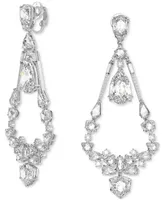 Swarovski Rhodium-Plated Mixed Crystal Clip-On Chandelier Earrings