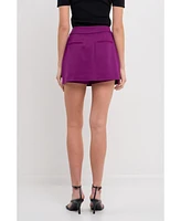 endless rose Women's Fold Waist Mini Skort