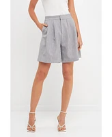 endless rose Women's Pleated Tailored Shorts